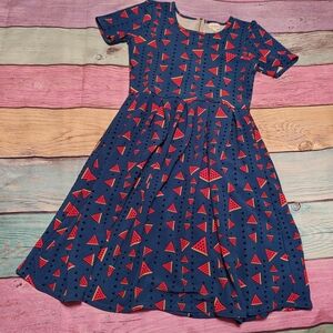 Large LuLaRoe Amelia Watermelon Print Dress #0562